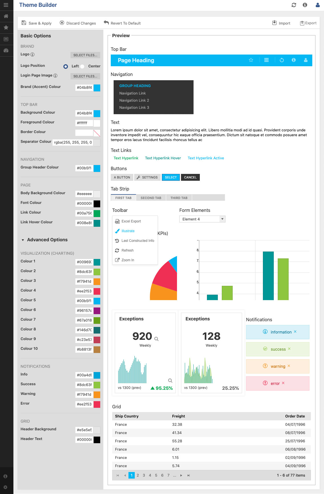 Data Reporting Screenshot